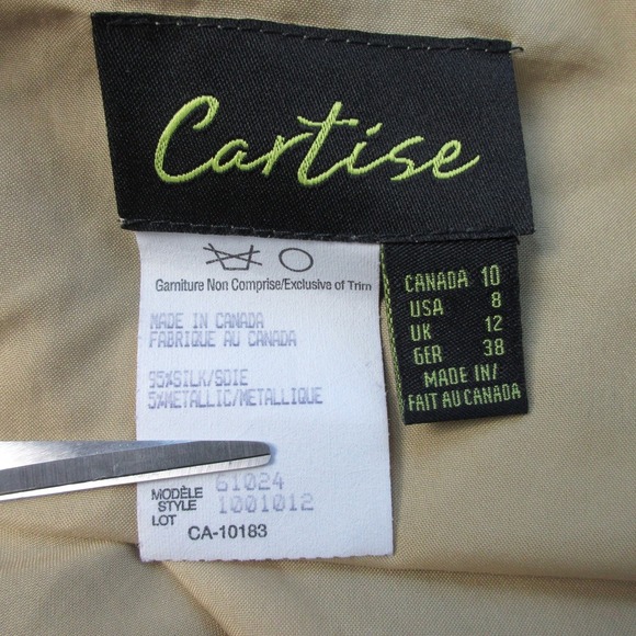 Cartise 8 Silk Metallic Maxi Skirt 8 Y2k Gold Brown Abstract Boho Whimsical 104 - Picture 3 of 8